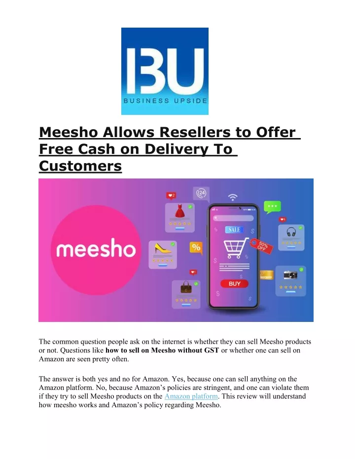 meesho allows resellers to offer free cash