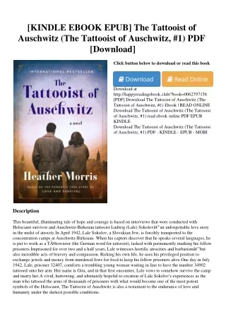 [KINDLE EBOOK EPUB] The Tattooist of Auschwitz (The Tattooist of Auschwitz  #1)