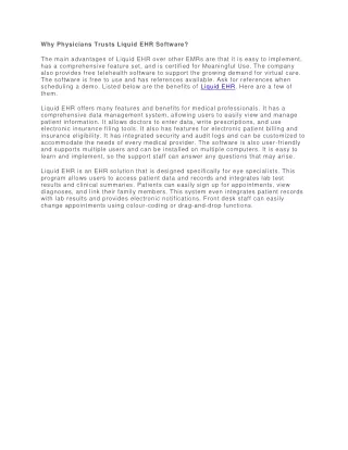why physicians trusts liquid ehr software
