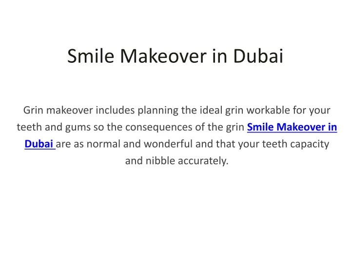 smile makeover in dubai