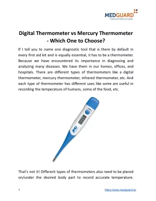 digital thermometer vs mercury thermometer which