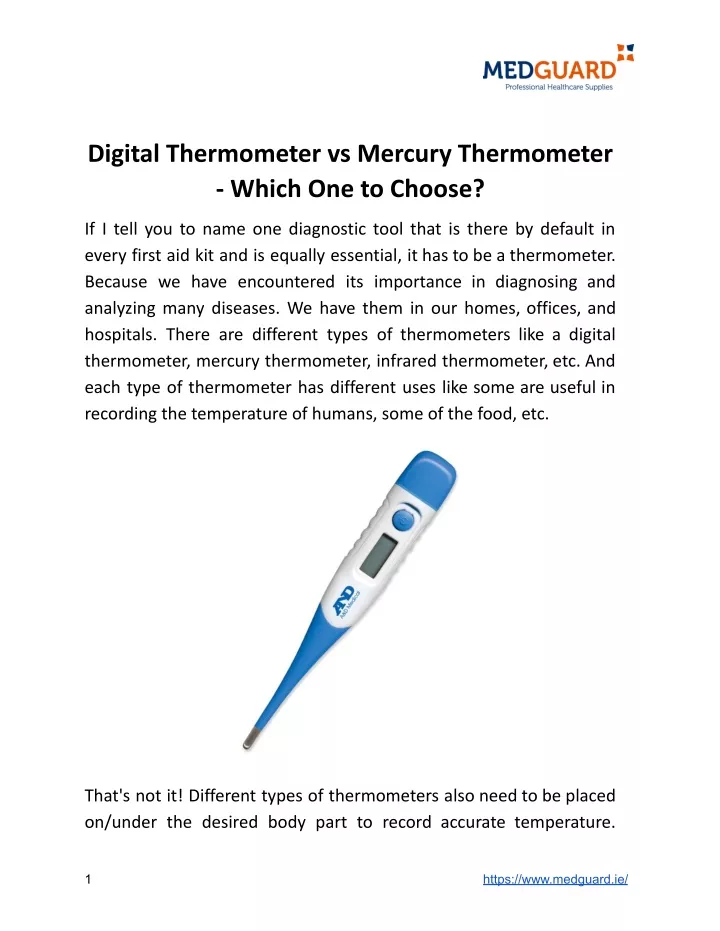 digital thermometer vs mercury thermometer which