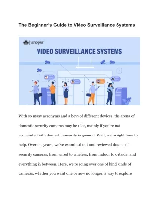 the beginner s guide to video surveillance systems