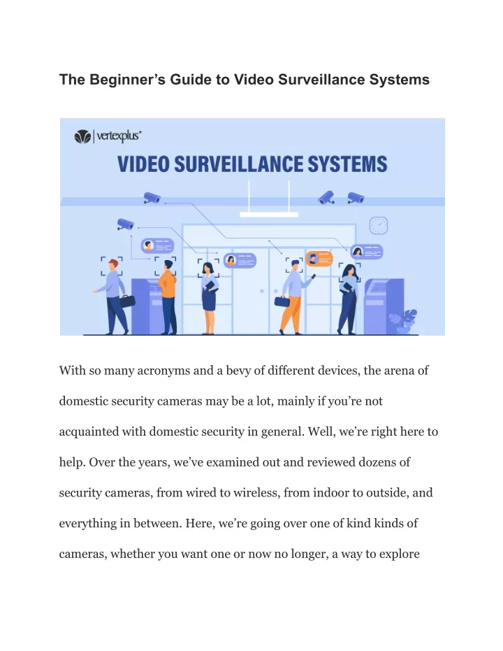 the beginner s guide to video surveillance systems