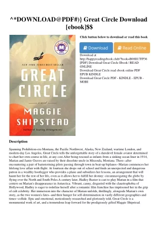 ^*DOWNLOAD@PDF#)} Great Circle Download [ebook]$$