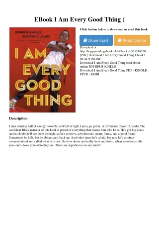 EBook I Am Every Good Thing (<DOWNLOAD*PDF}