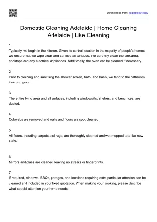Domestic Cleaning Adelaide