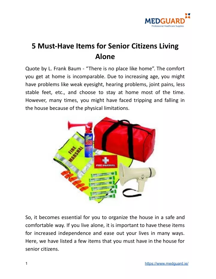 5 must have items for senior citizens living alone