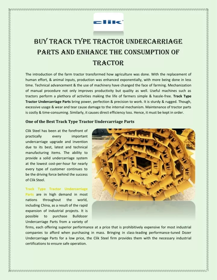 buy track type tractor undercarriage parts