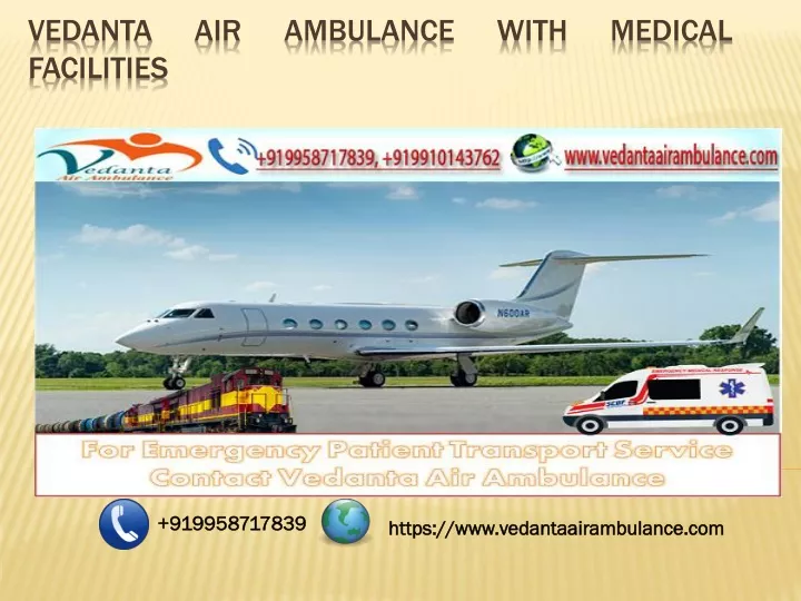 vedanta air ambulance with medical facilities