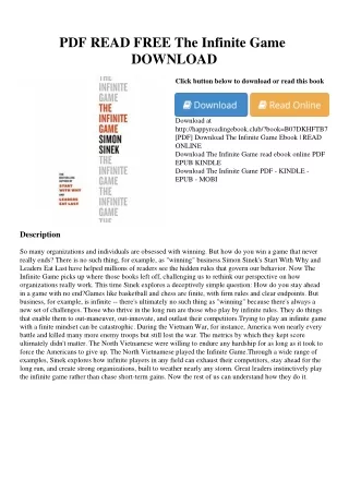 PDF READ FREE The Infinite Game DOWNLOAD