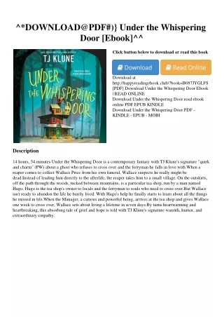 ^*DOWNLOAD@PDF#)} Under the Whispering Door [Ebook]^^