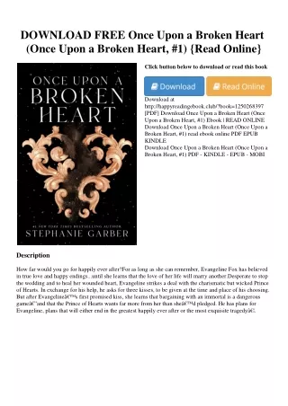 DOWNLOAD FREE Once Upon a Broken Heart (Once Upon a Broken Heart  #1) {Read Onli