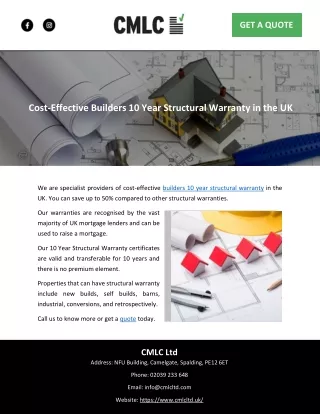 Cost-Effective Builders 10 Year Structural Warranty in the UK