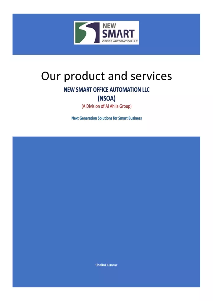 our product and services
