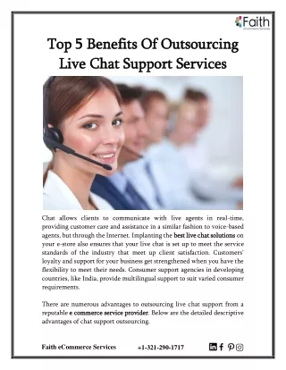 Top 5 Benefits Of Outsourcing Live Chat Support Services