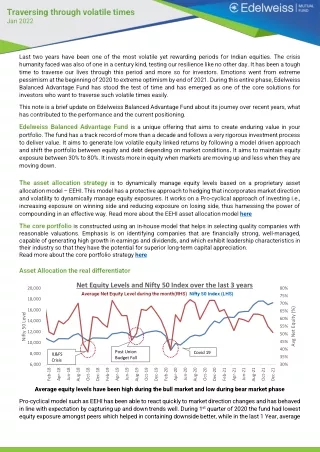 Edelweiss Balanced Advantage Fund - Traversing Volatile Times | Edelweiss MF