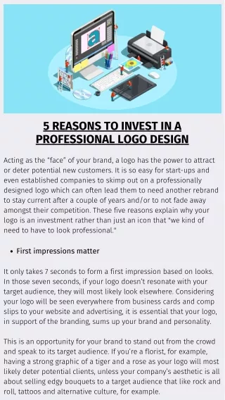 5 Reasons To Invest In A Professional Logo Design