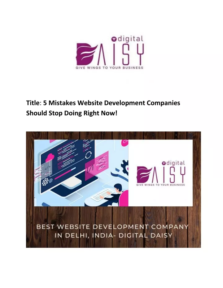 title 5 mistakes website development companies