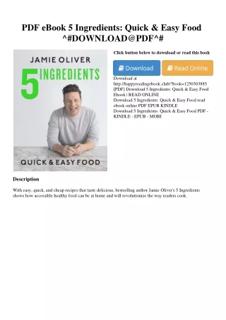 PDF eBook 5 Ingredients Quick &amp; Easy Food ^#DOWNLOAD@PDF^#