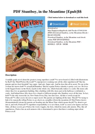 PDF Stuntboy  in the Meantime [Epub]$$