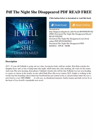 Pdf The Night She Disappeared PDF READ FREE