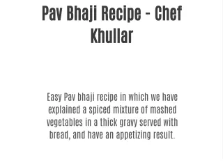 pav bhaji recipe chef khullar
