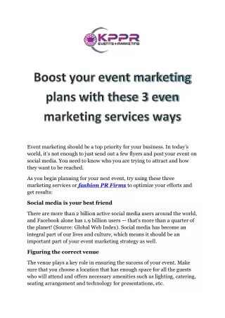 Boost your event marketing plans with these 3 even marketing services ways