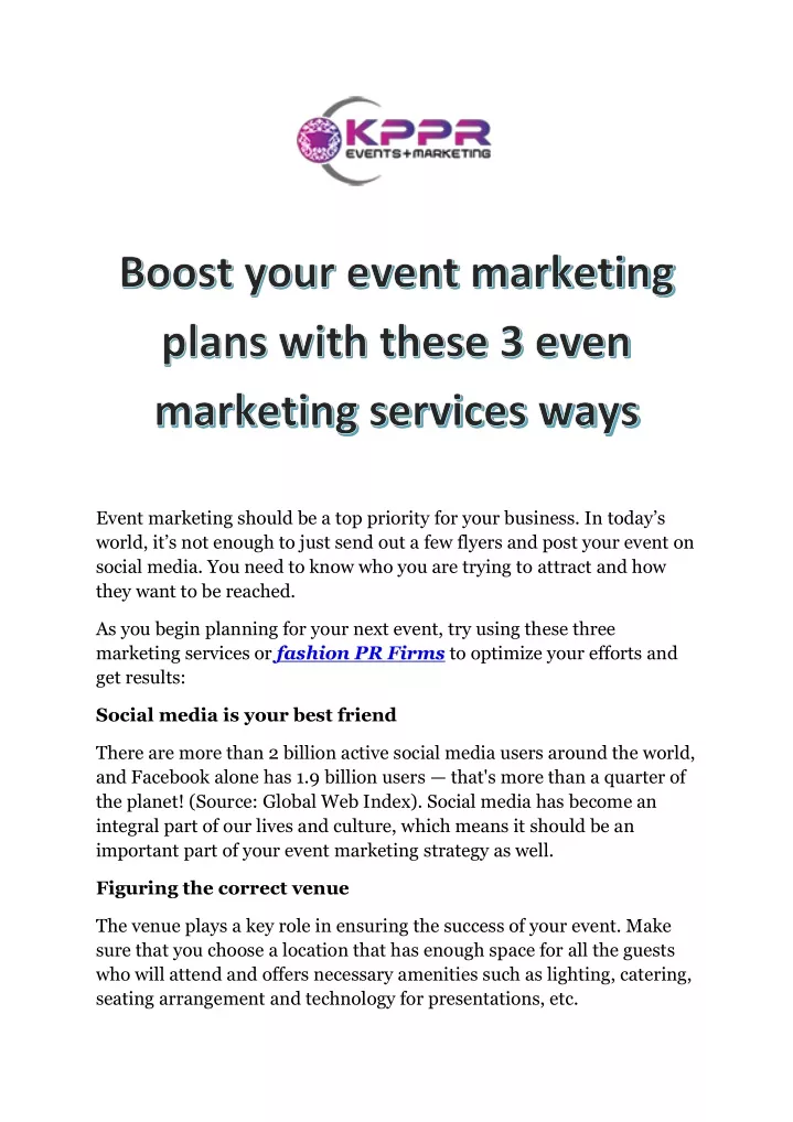 event marketing should be a top priority for your