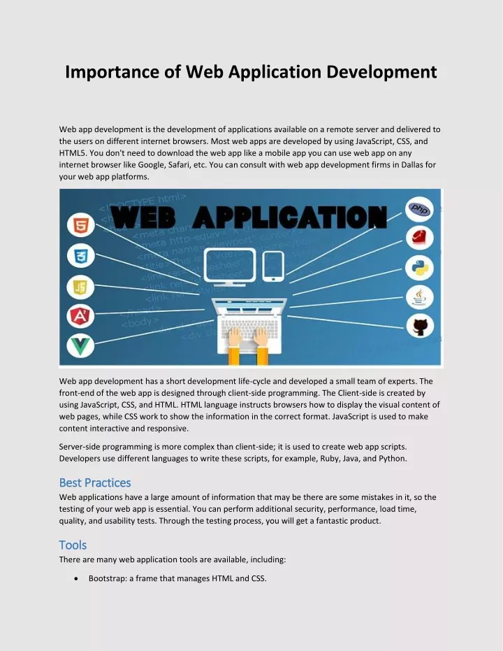 importance of web application development