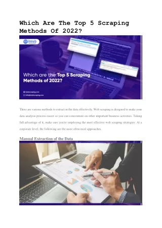 which are the top 5 scraping methods of 2022