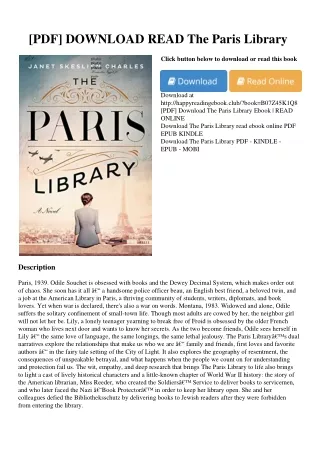 [PDF] DOWNLOAD READ The Paris Library <PDF)