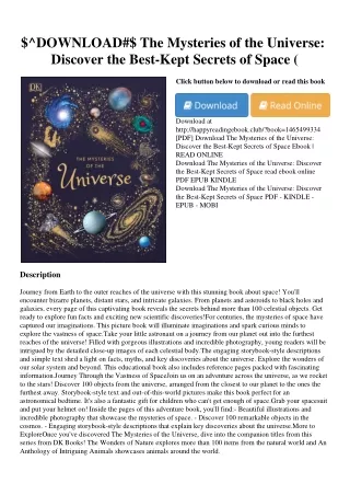 $^DOWNLOAD#$ The Mysteries of the Universe Discover the Best-Kept Secrets of Spa