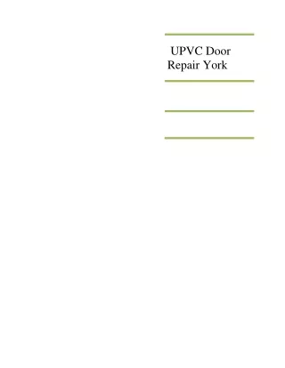 uPVC door repair York