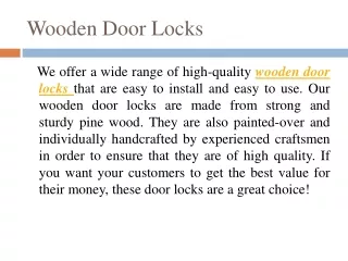Wooden Door Locks
