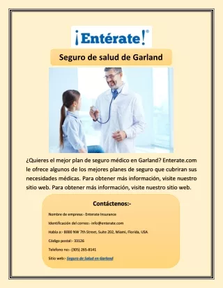seguro de salud de garland