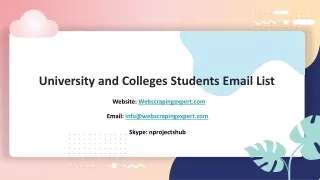 university and colleges students email list