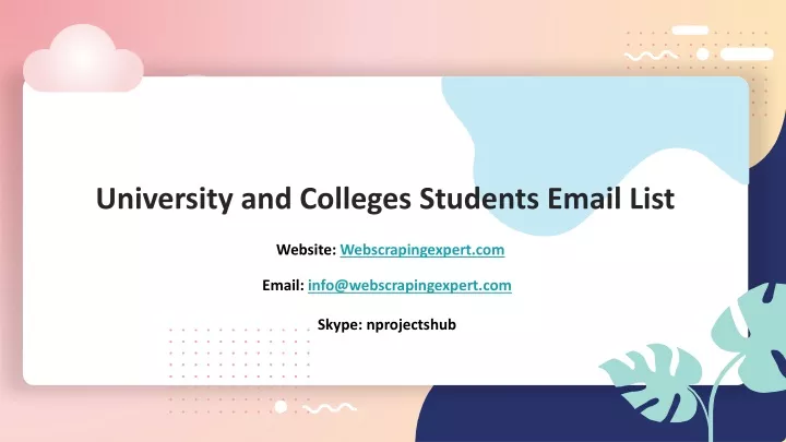university and colleges students email list