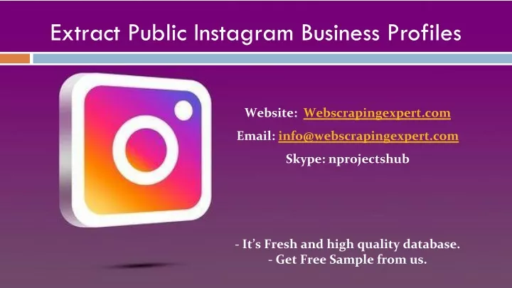 extract public instagram business profiles