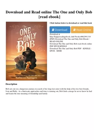 Download and Read online The One and Only Bob [read ebook]