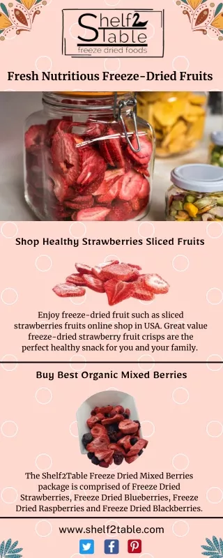 Fresh Nutritious Freeze-Dried Fruits | Shelf 2 Table