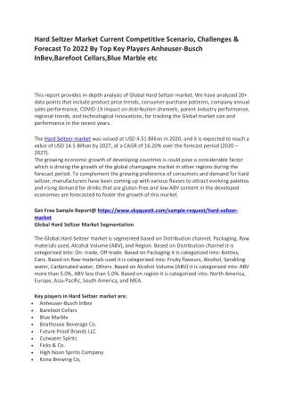 hard seltzer market current competitive scenario