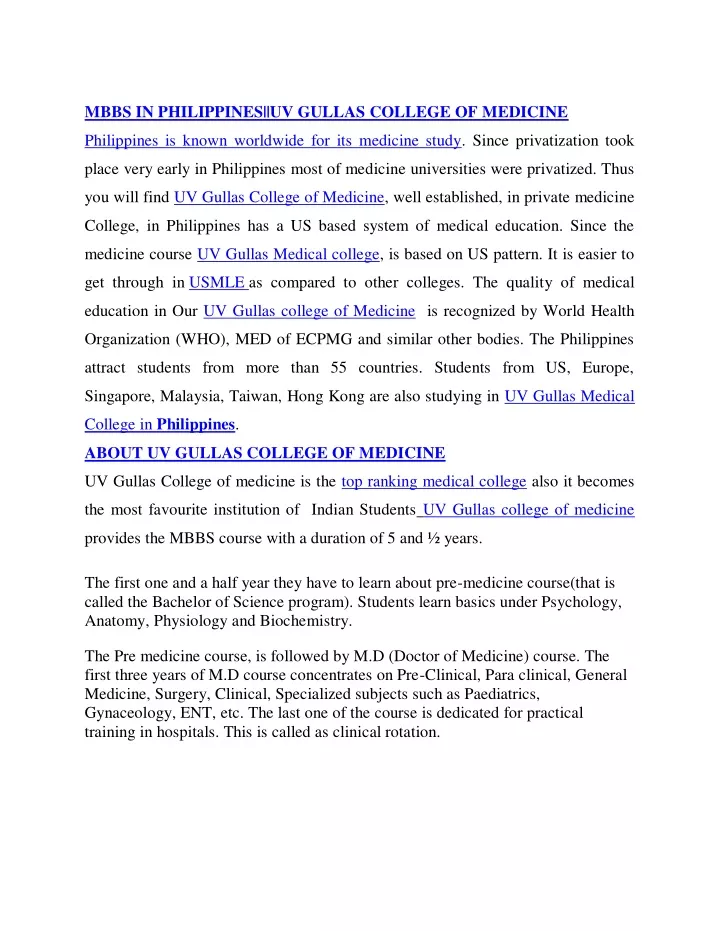 mbbs in philippines uv gullas college of medicine