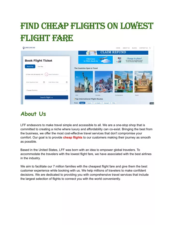 find cheap flights on lowest flight fare
