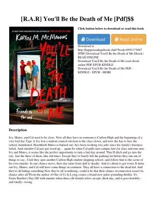 [R.A.R] You'll Be the Death of Me [Pdf]$$