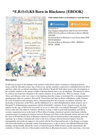 *E.B.O.O.K$ Born in Blackness {EBOOK}