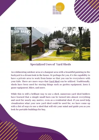 specialized uses of yard sheds