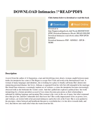 DOWNLOAD Intimacies !^READ*PDF$