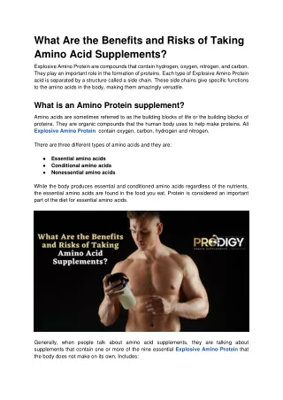 What Are the Benefits and Risks of Taking Amino Acid Supplements