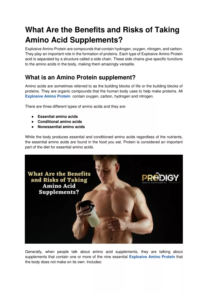 what are the benefits and risks of taking amino